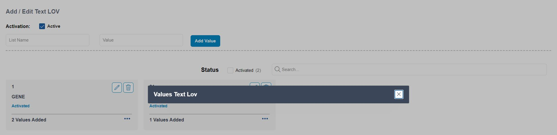 An APEX modal dialog page after the upgrade: a dark title bar and nothing under it, over the page that opened it